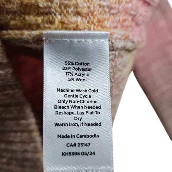 Talbots Mock Neck Sweater Ombre Color Block Size Small Classic Minimalist Y2K - Picture 7 of 8